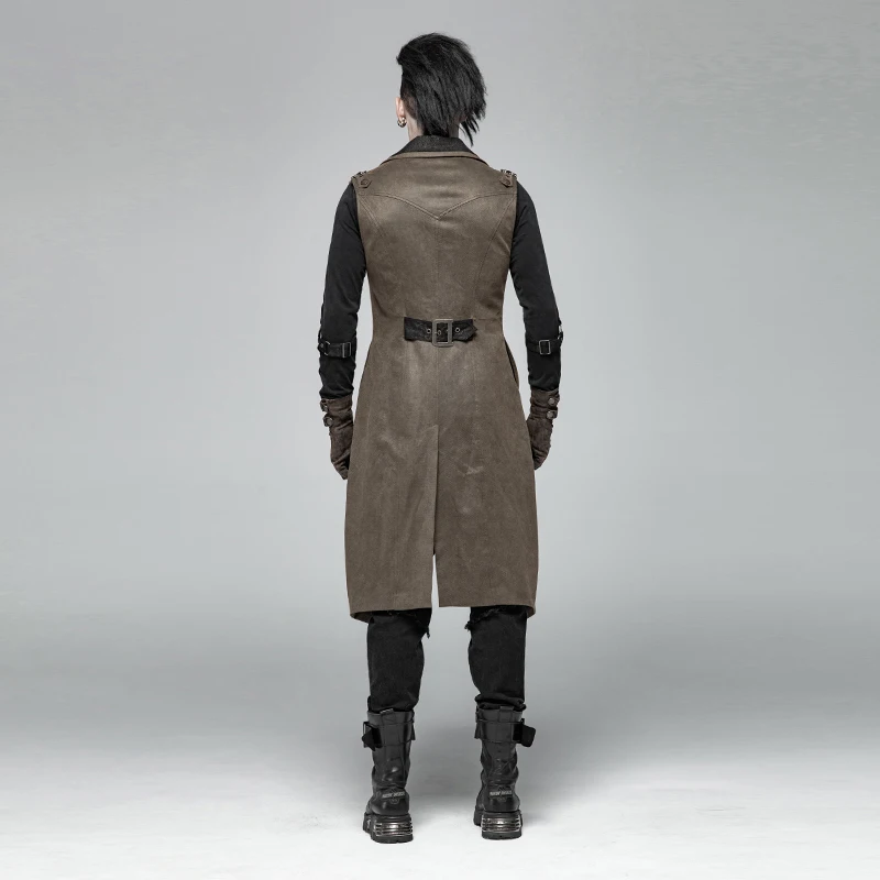PUNK RAVE Men Steampunk Jackets Retro Palace Long Vest Coat Personality Fashion Party Waistcoat | Мужская одежда