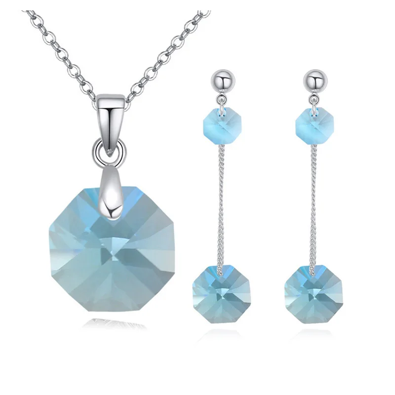 Ювелирные наборы из 100% кристаллов SWAROVSKI для свадебных украшений колье серьги