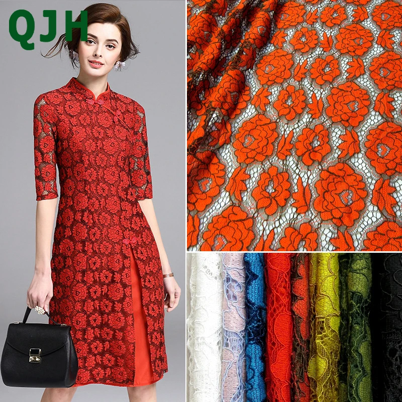 

Exquisite Plant Flowers Embroidery Water Soluble Hollow Lace fabric Wear-resistant Nigeria Tulle Mesh For Wedding Party Dress
