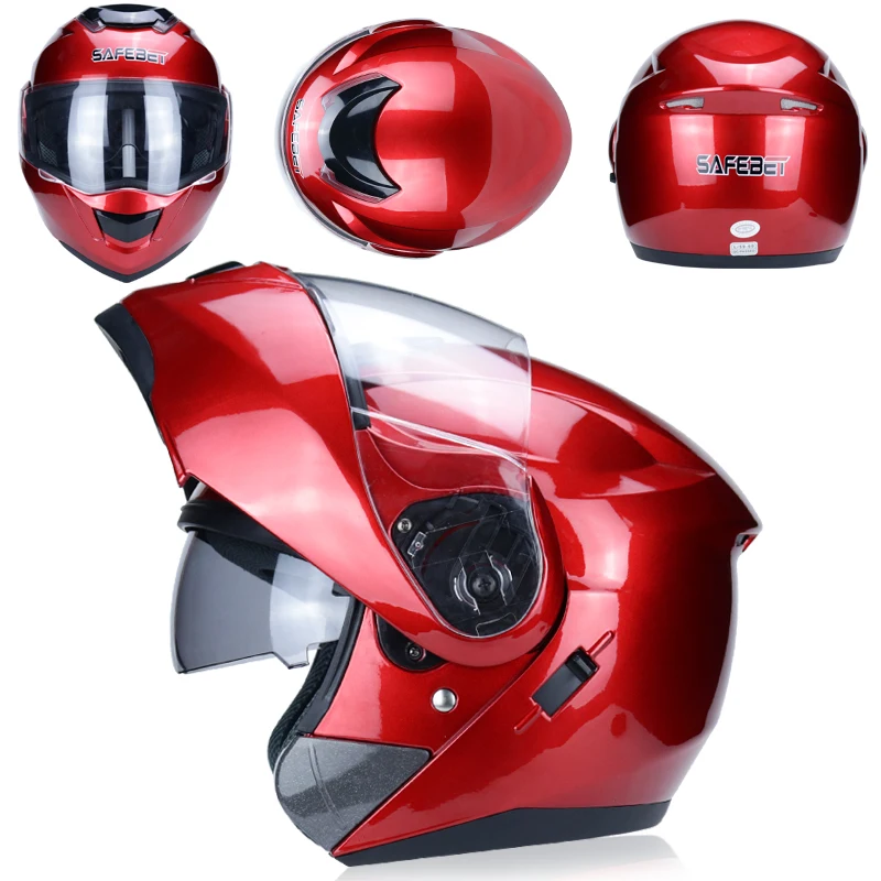 Безопасный откидной мотоциклетный шлем Capacete De Moto с внутренним солнцезащитным козырьком черный мотоциклетный гоночный внедорожный шлем мото шлем