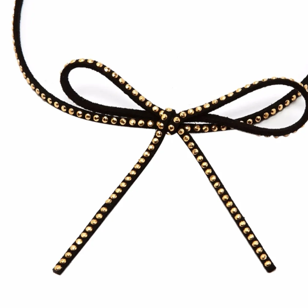 Sexy Long Bowknot Choker Necklace Women Fashion Accessories Golden And Silver Bohemian Bijoux Femme Collares | Украшения и
