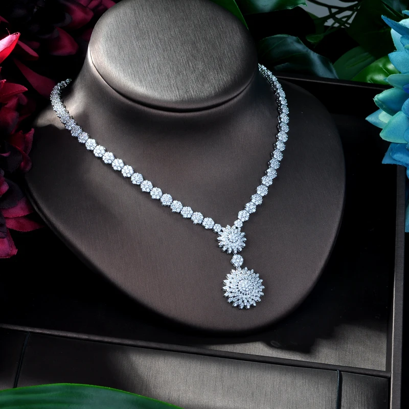 HIBRIDE Новая мода кубический циркон кристалл 4 шт. ювелирные изделия цепочка