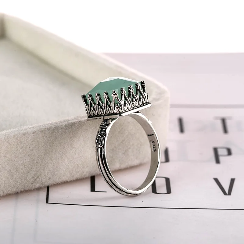 Женское Винтажное кольцо с лунным камнем мятно зеленое свадебное принцессы из