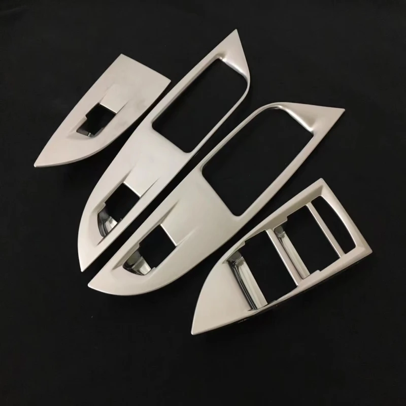 4 шт. хромированные наклейки на панель управления дверью и окном автомобиля для