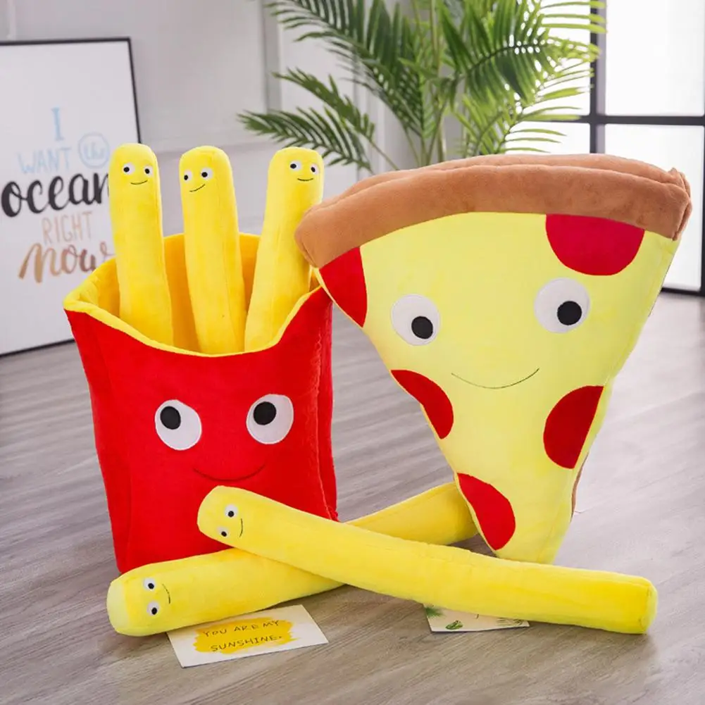 

50cm Creative 3D Animal French Fries/Pizza Plush Pillow, Cartoon Plush Toy Soft Cushion Pillow Play House Toy