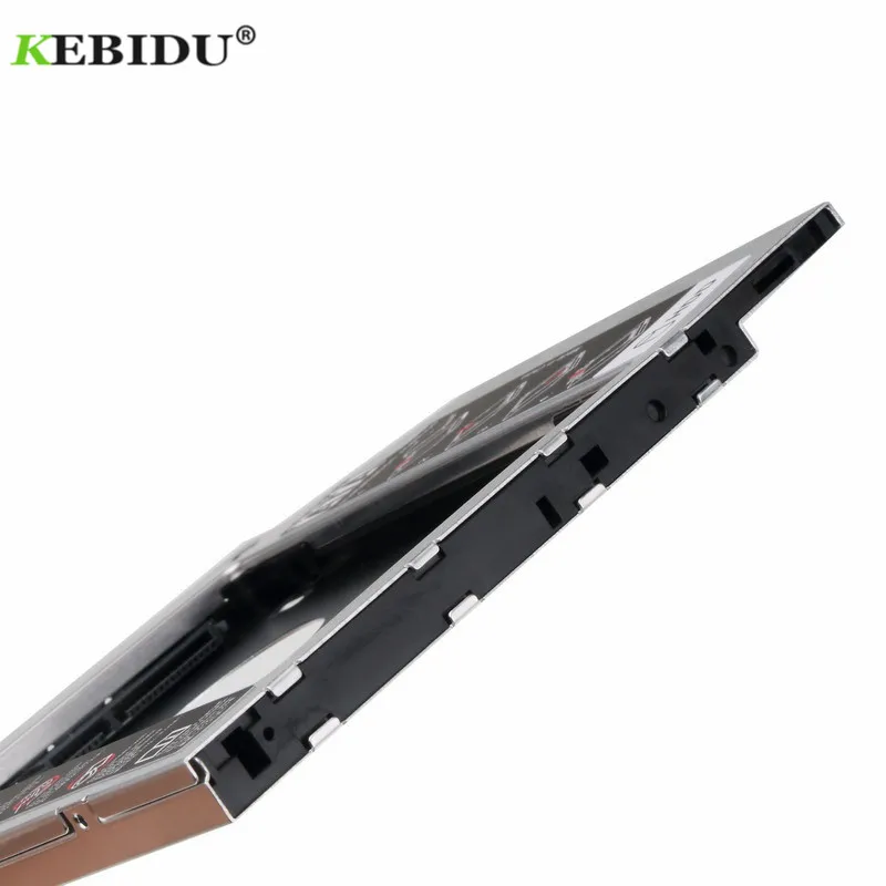 Kebidu Алюминиевый металлический 2-ой HDD Caddy 9,5 мм SATA 3,0 коробка для жесткого диска 2," SATA III 3,0 чехол для SSD, HDD для ноутбука ODD CD-ROM
