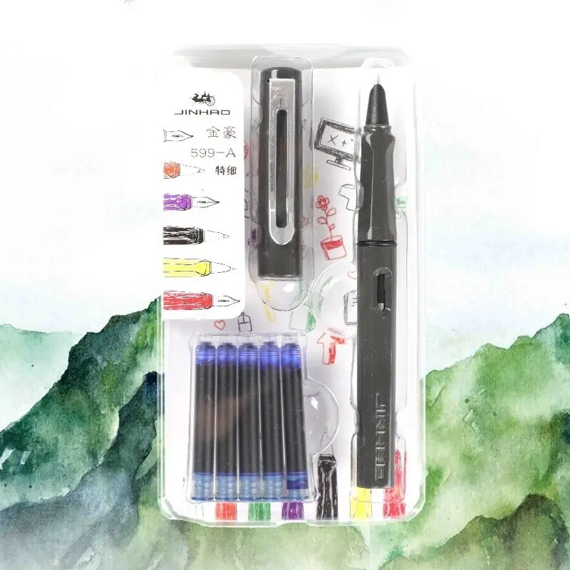 Jinhao 599a авторучка набор каллиграфия ручка Dolma Kalem Pluma Студенческая со съемным чернильным мешком ручка подарок для мальчиков и девочек прекрасный