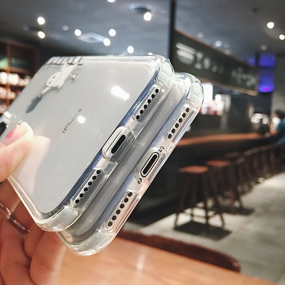 IToncs Cartoon Moomin Transparent Phone Case for Iphone XR X Xs Max Small Fresh Hippo TPU Soft Cover 8 7 6 6s Plus |