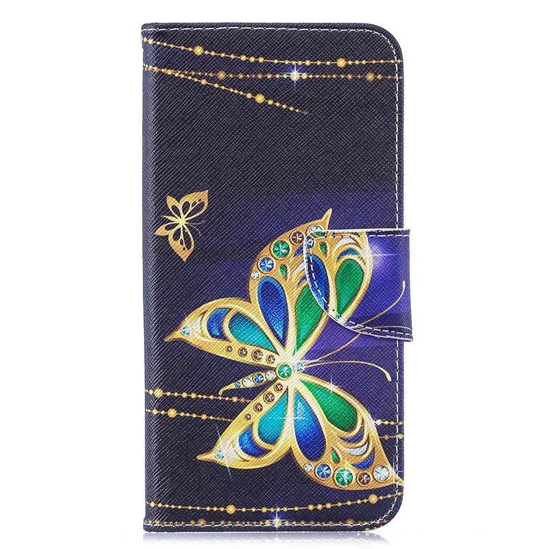 Big Butterfly Чехол с пандой для Fundas samsung Galaxy S10 чехол кожаный бумажник флип чехол для телефона s для samsung A70 S10e S9 S8 Plus S7 Edge чехол - Цвет: Big Butterfly