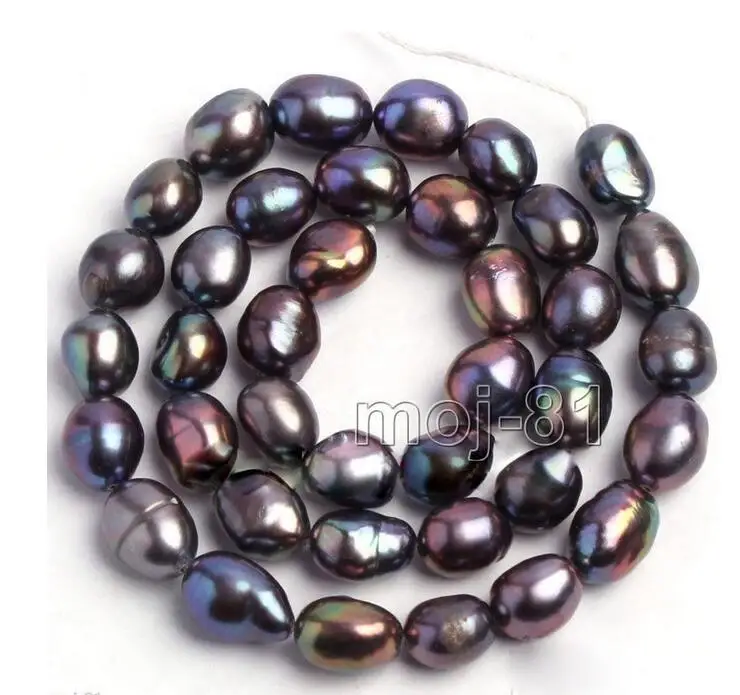 Ожерелье из натурального жемчуга 9 10 мм Ювелирное Украшение черного