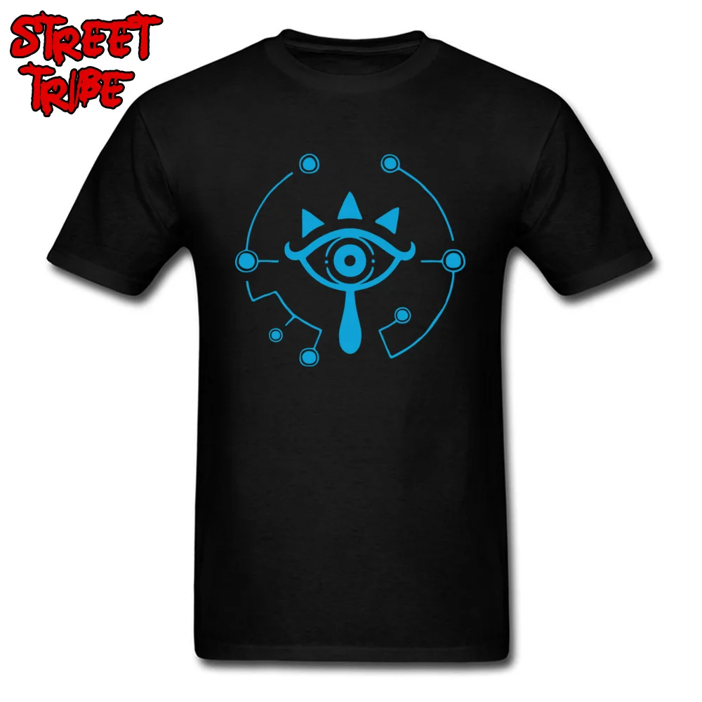 Футболка Zelda T Shirt мужские футболки с принтом Шейха и глаз Топы Legend Of Zelda Tees Gamer Custom Clothes хлопковая Молодежная мужская толстовка большого размера - Цвет: Черный