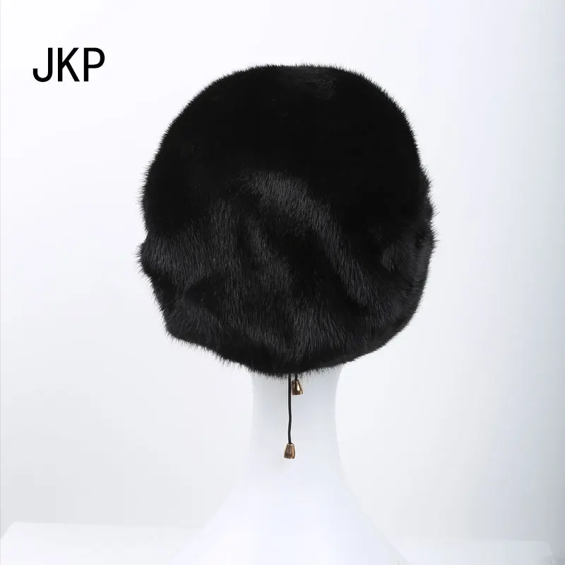 JKP новые зимние меховые шапки для женщин меховая шапка из натуральной норки с шапочками меховая шапка хорошего качества Модные женские Твердые крышки DHY-71