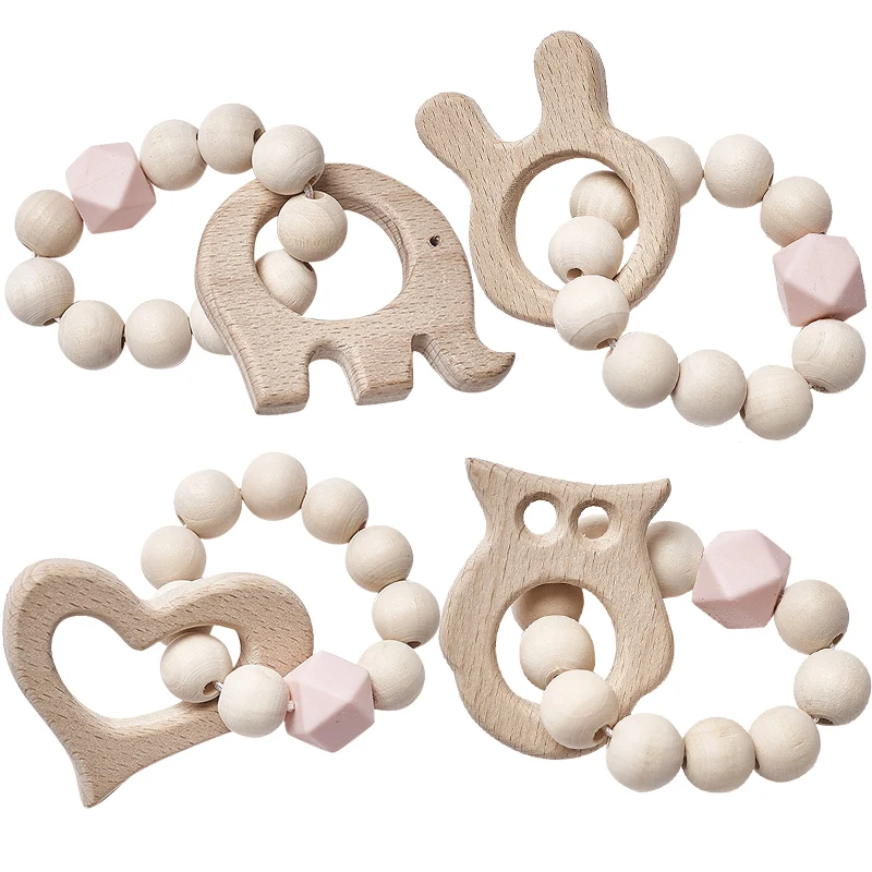 Детский Прорезыватель деревянные детские бусы игрушки для детей Прорезыватели