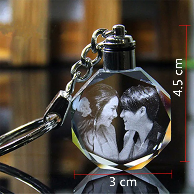 Индивидуальная Хрустальная фоторамка брелок светодиодный светильник подвесная