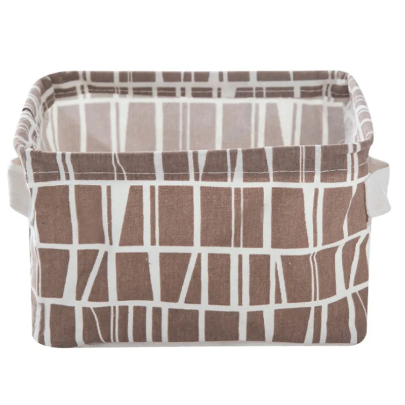 Маленькая корзина для мусора из хлопка и льна с ручкой | Дом сад