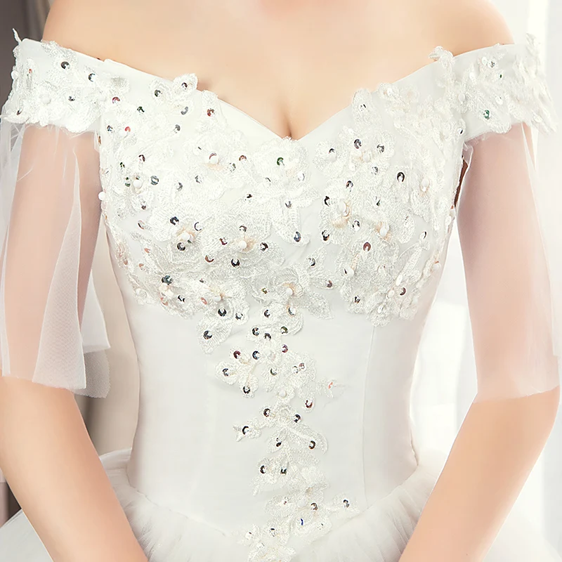 Изысканные Бальные платья с аппликацией открытыми плечами блестками v образным