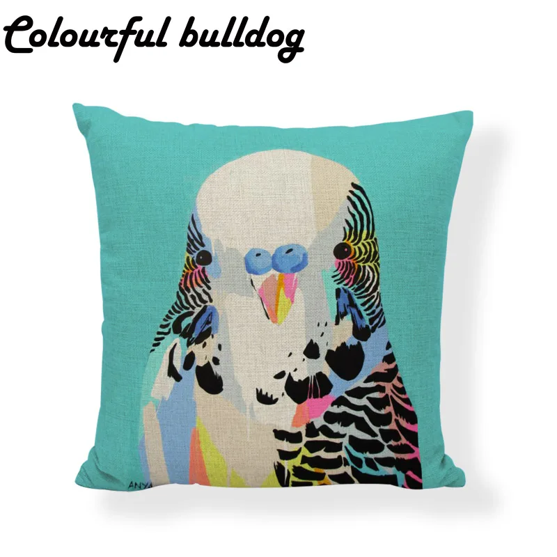 Оптовая продажа наволочка для подушки с акварельным рисунком птицы Листьев