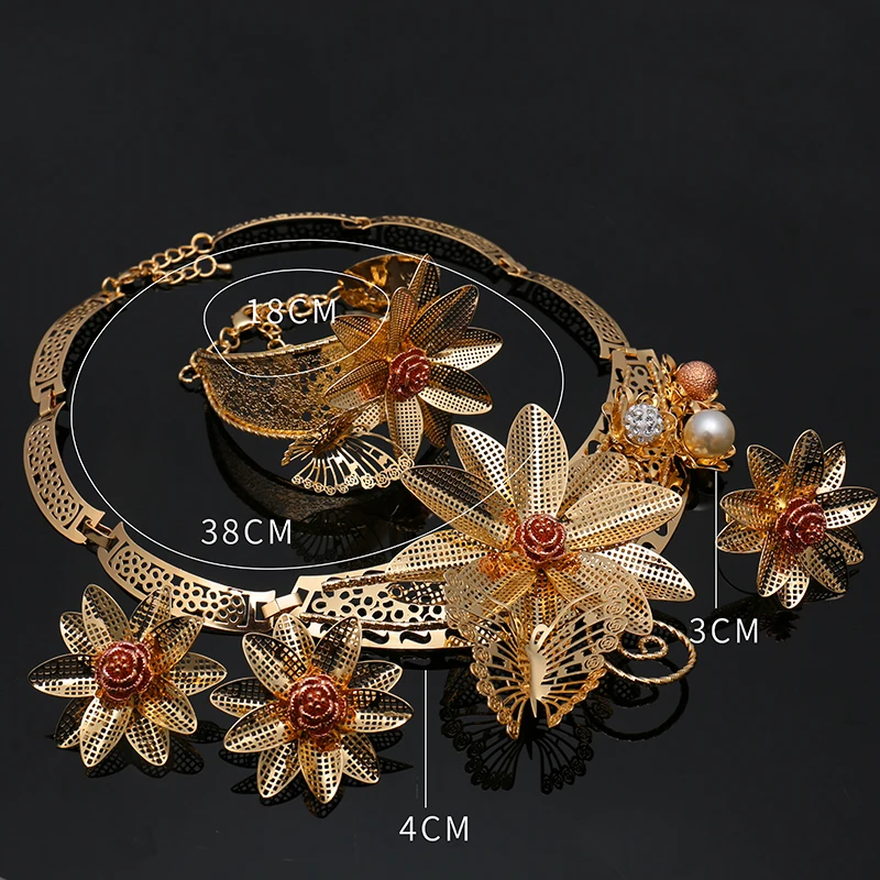 Африканские бусы оптом ювелирный набор с кристаллами Модный свадебный Женский