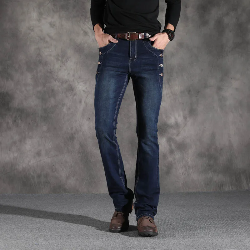 ICPANS Boot Cut, расклешенные джинсы для мужчин, Ретро стиль, стрейчевые, Классический крой, джинсы для мужчин, на каждый день, s BootCut, джинсы для мужчин, брюки,, модные, синие