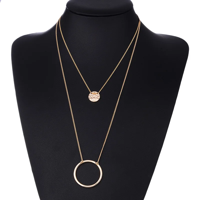 Модные ожерелья HONGYE двухслойные из сплава ожерелье в стиле бохо женские