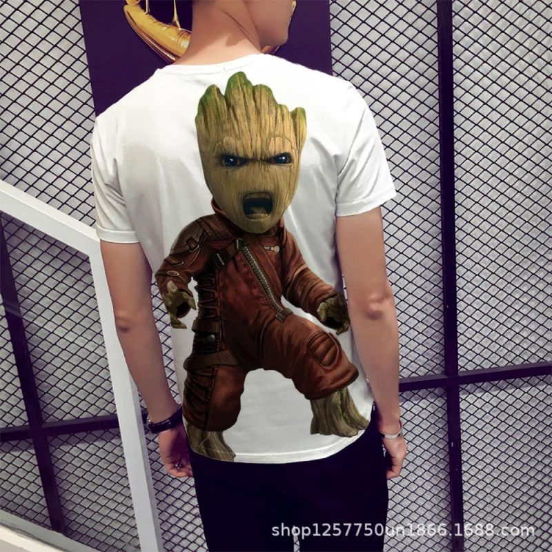 2019 Galaxy Guard Groot Мужская 3D футболка Летняя Повседневный Топ с круглым