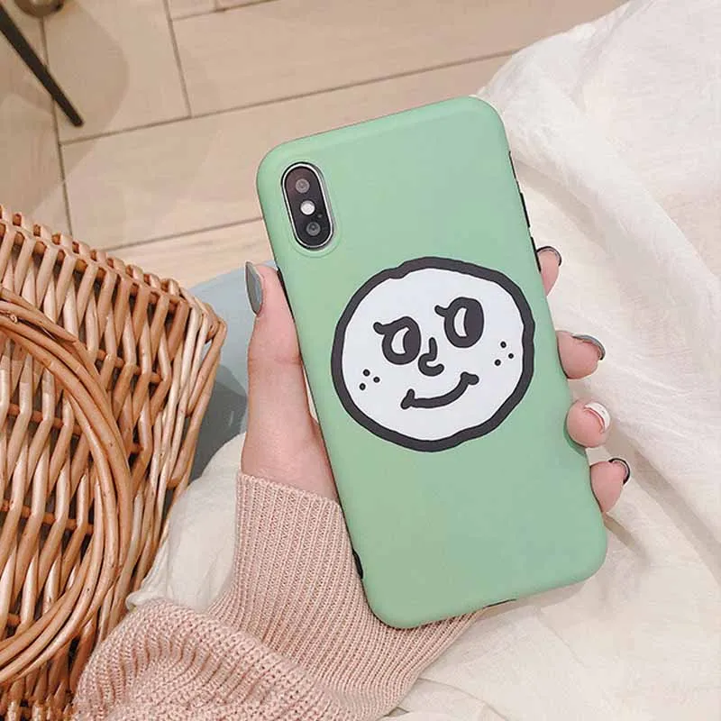 JIBAN Забавный мультяшный маття зеленый Экспрессия чехол для iphone X XS XR XSmax 6 6s 6plus 7 7plus
