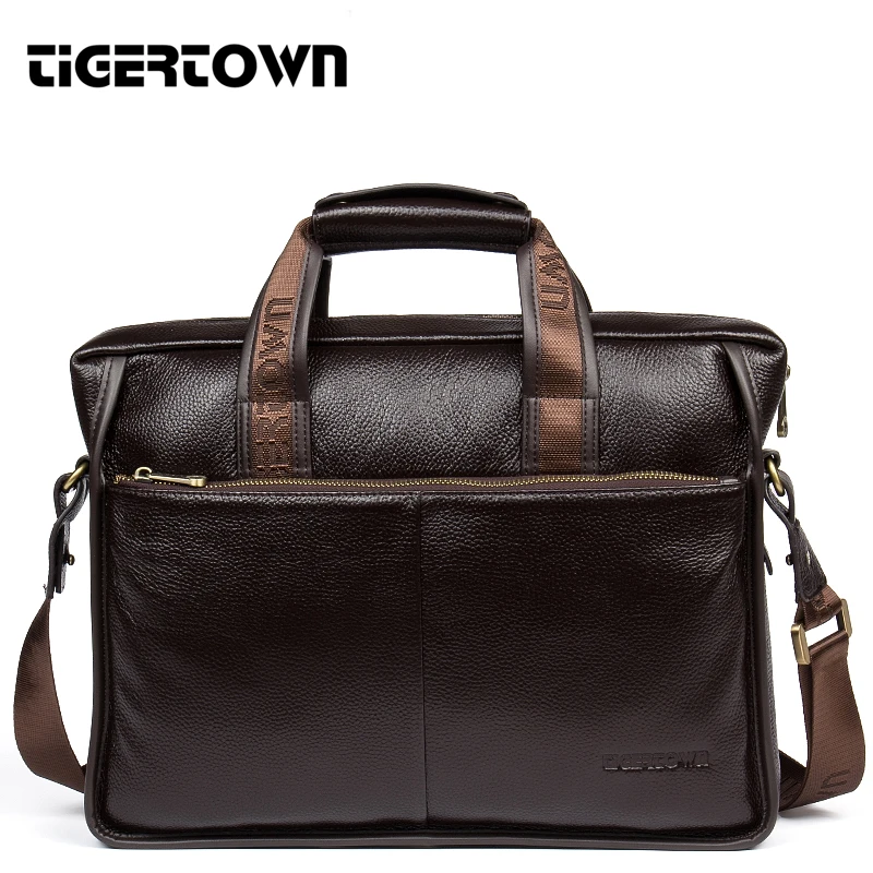 Брендовая мужская сумка TigerTown из 100% натуральной воловьей кожи Наплечная Сумка