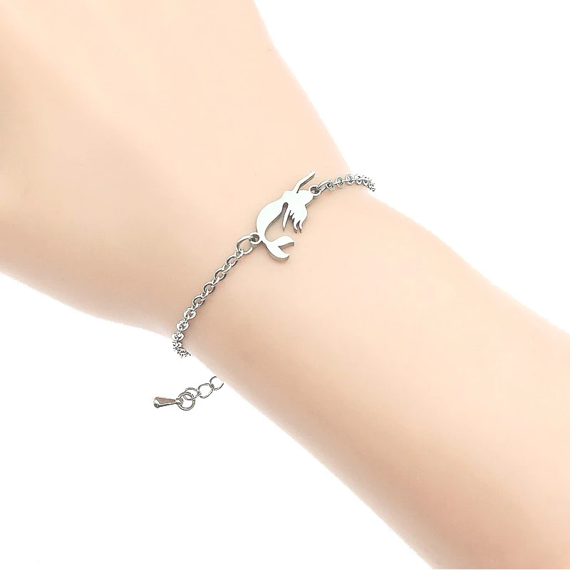 Подвески-соединители русалки из нержавеющей стали для браслетов оптом 10 шт./лот |