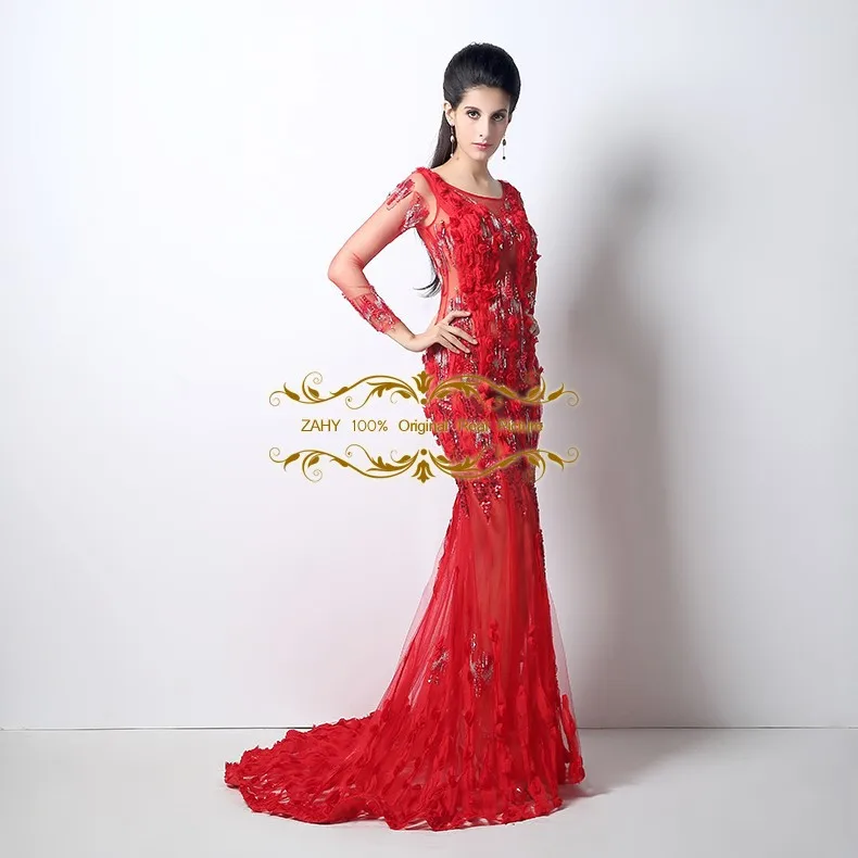 Two  Kind of Color New 2014  Custom  Prom Dresses Mermaid Scoop Applique Floor Length High Quality  Celebrity Party Dress HY131