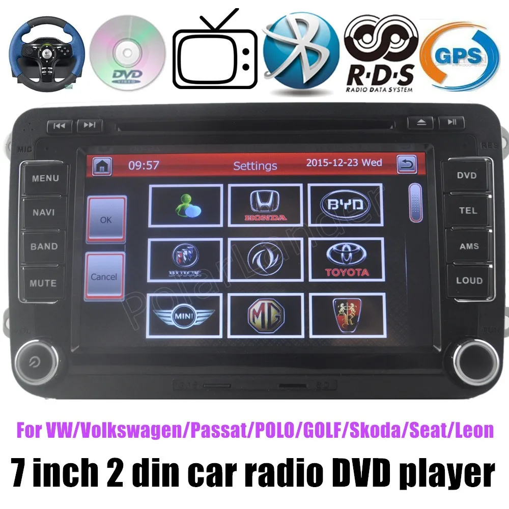 Новый 2 din 7-дюймовый автомобильный DVD-плеер радио для VW/Volkswagen/Passa/POLO/GOLF/Skoda/Seat/Leon DVR