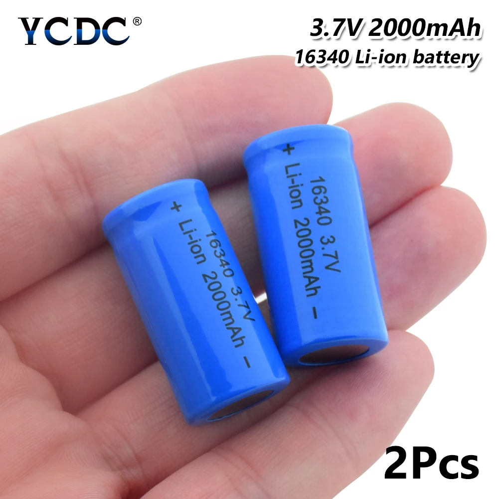 2/4/6/8/10 шт 3,7 V 16340 2000mAh Синий литий-ионных батарей для замены для CR123A CR17345 K123A VL123A DL123A 5018LC SF123A EL123AP