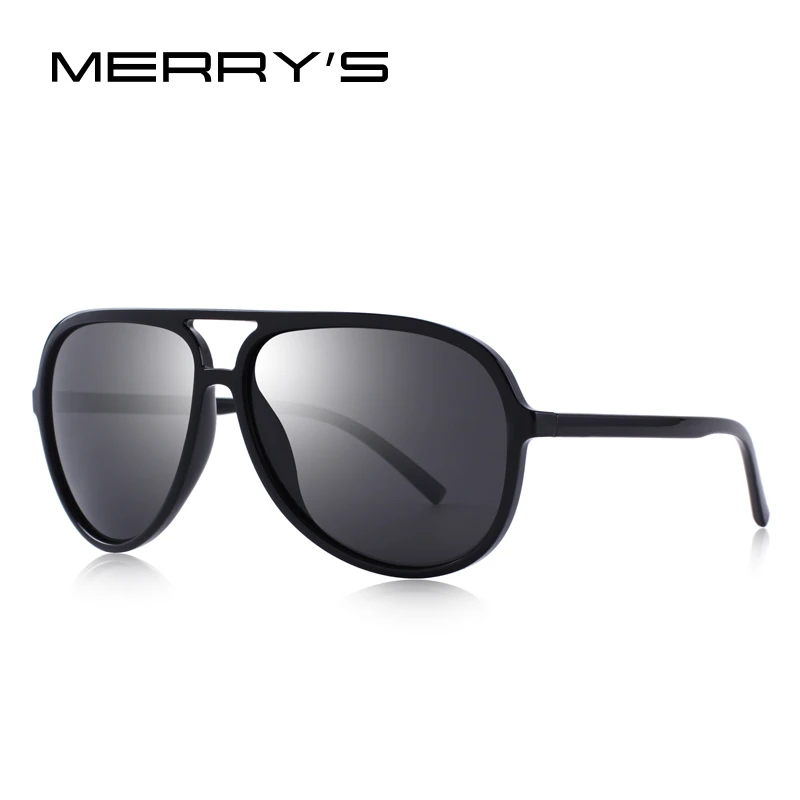 C03 Black MERRYS дизайнерские мужские классические поляризационные солнцезащитные очки, легкая оправа с защитой от ультрафиолета S8510 - Цвет линз: C03 Black