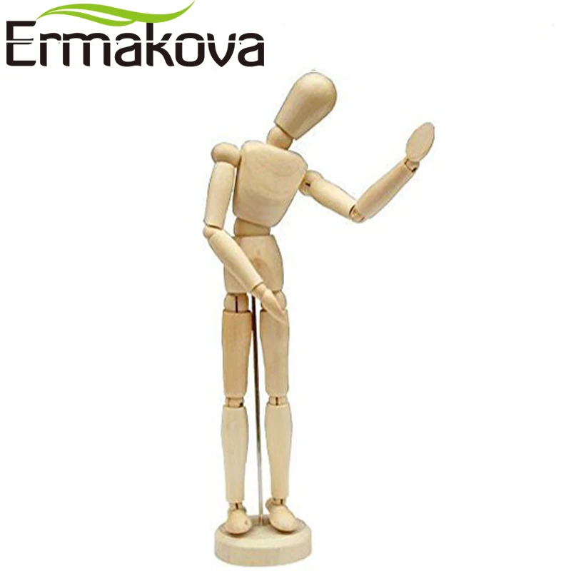 ERMAKOVA 12 дюймовый высокий деревянный человеческий манекен с подвижными
