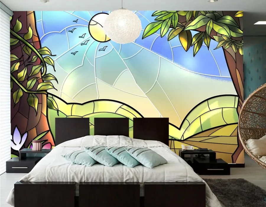 Большая настенная роспись на заказ Мультяшные обои с принтом пейзажа