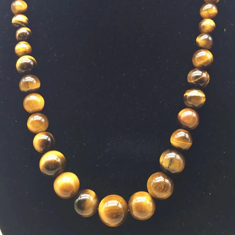 tiger eye stone Beadztalk Природный Градуированный колье ожерелья каменные бусины Круглые Гладкие для девушек или женщин праздничные ожерелья аметисты кристаллы и т. Д - Окраска металла: tiger eye stone