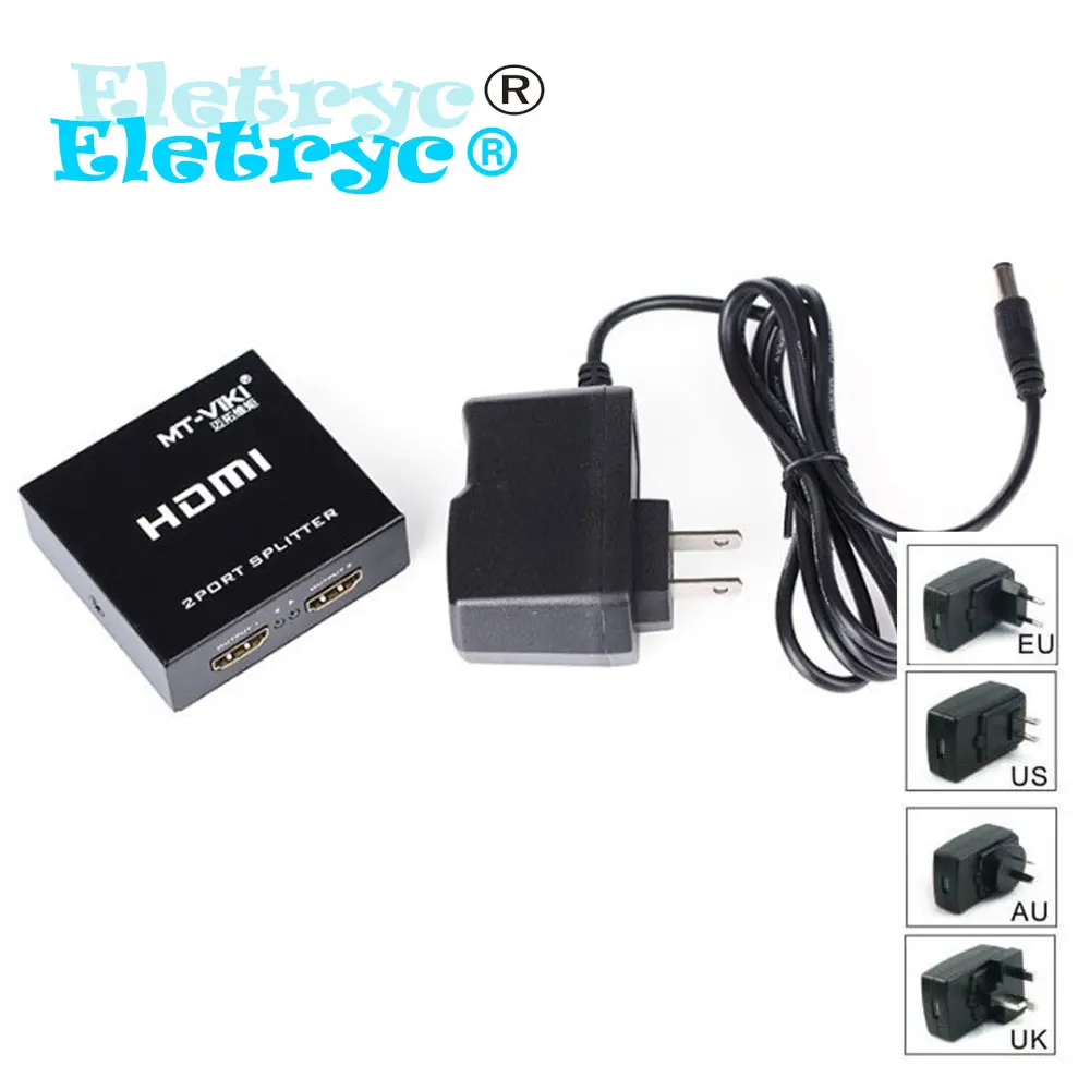 Eletryc HDMI Splitter 1 In 2 Out Video Share Synchronous Display 1080P 3D FHD Port Duplicator MT-SP102M EU US AU UK |