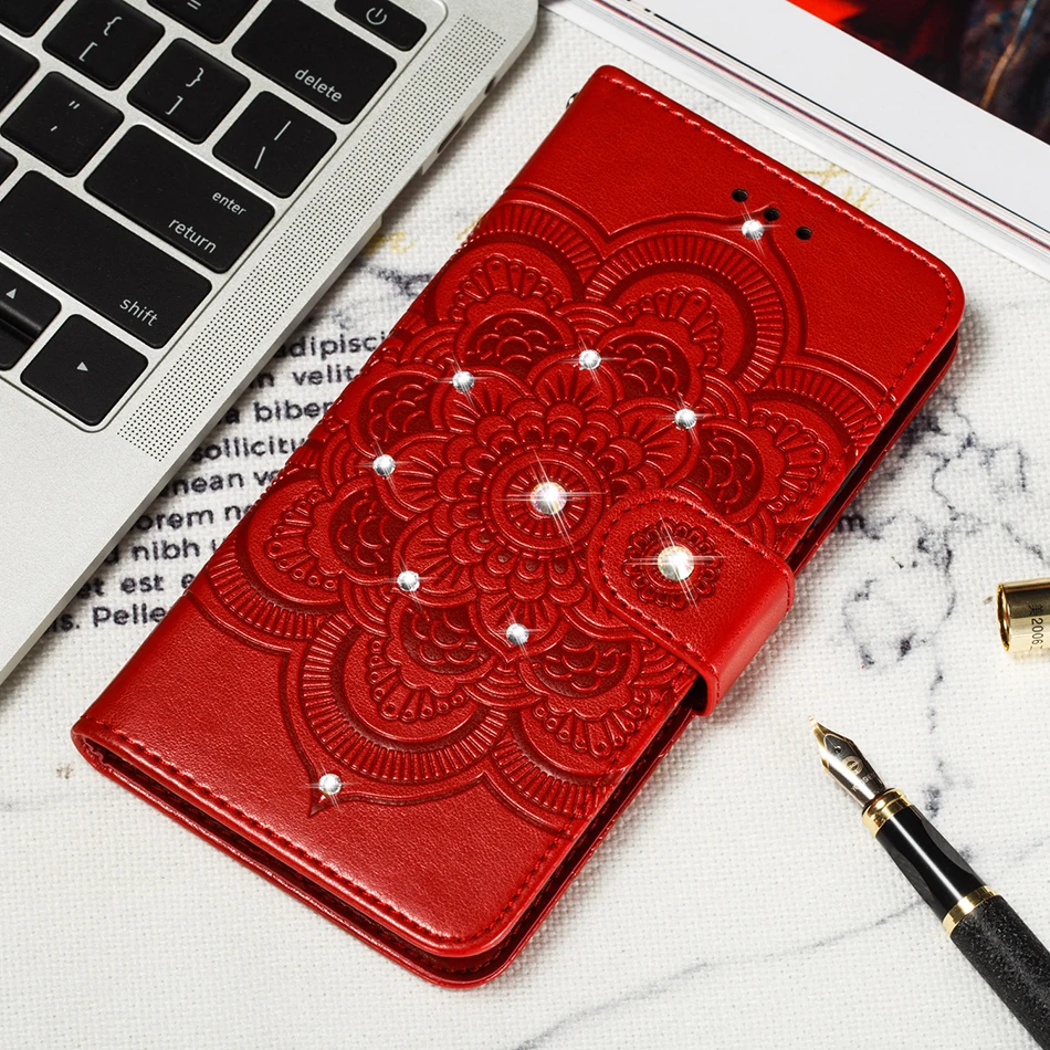 Алмазная 3D Мандала для Red mi Note 7 S 7 6 Pro Red mi 6A 7A задняя крышка для Xiao mi A2 Lite mi 8 Lite кожаный кошелек чехлы для телефонов