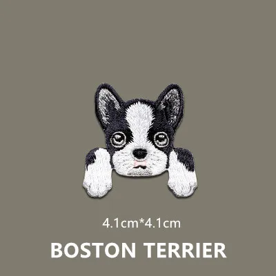 BOSTON TERRIER 1 шт. милый Чихуахуа Шиба собака патч детская одежда нашивки рюкзак украшение маленькая аппликация маленькая кошка железная нашивка - Цвет: BOSTON TERRIER