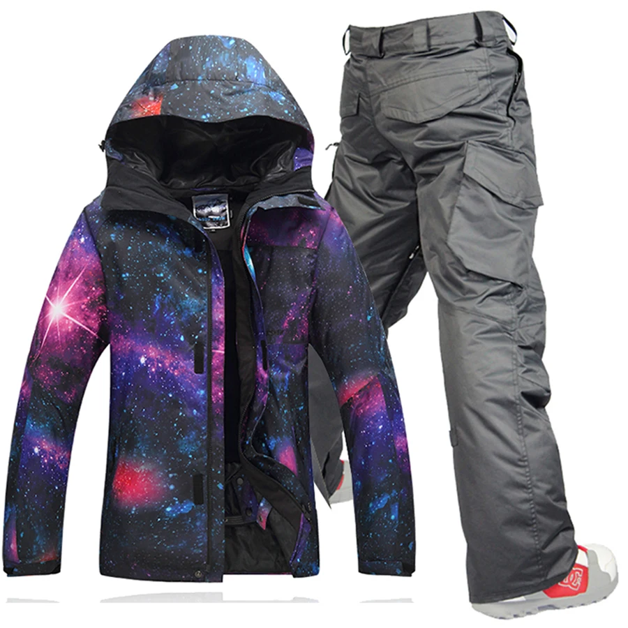 2017 Gsou снег Новый лыжный костюм комплект Для Мужчин's сноуборд куртка и штаны