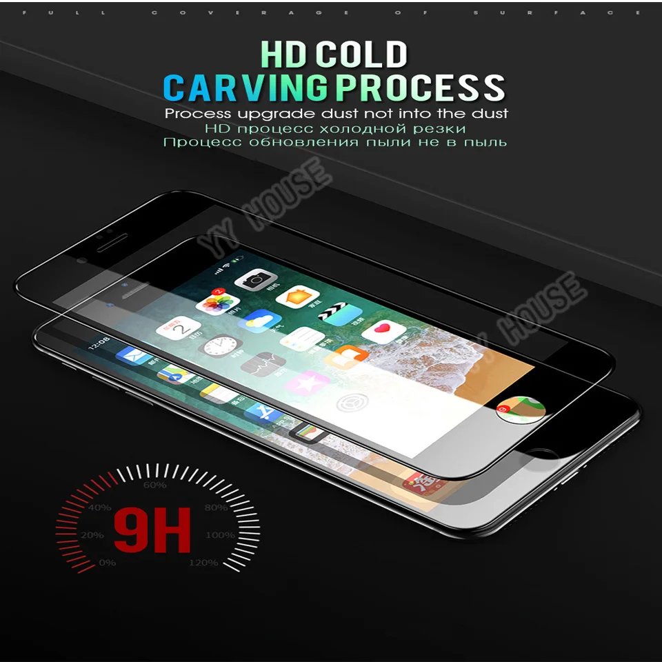6D полное закаленное стекло для iphone6 7 8 x Закаленное протектор экрана включая