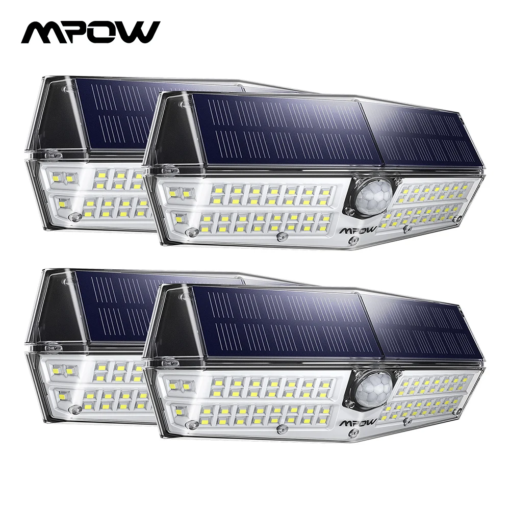 Mpow 66 светодиодный Яркий Солнечный открытый свет 3 регулируемые солнечные лампы