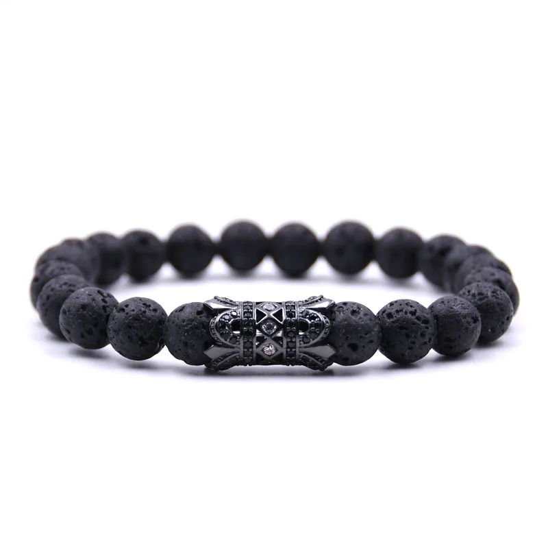 Прямой stube с черными микро мозаика циркониевый браслет для мужчин ювелирные