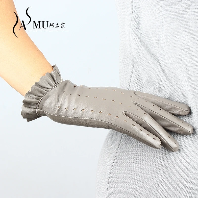 Новые весенние женские варежки из натуральной кожи перчатки модные стильные