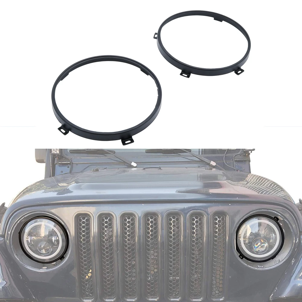 Для Jeep Wrangler 7 дюймов вокруг фар Монтажный Кронштейн Черное кольцо для 2007 2018 JK &