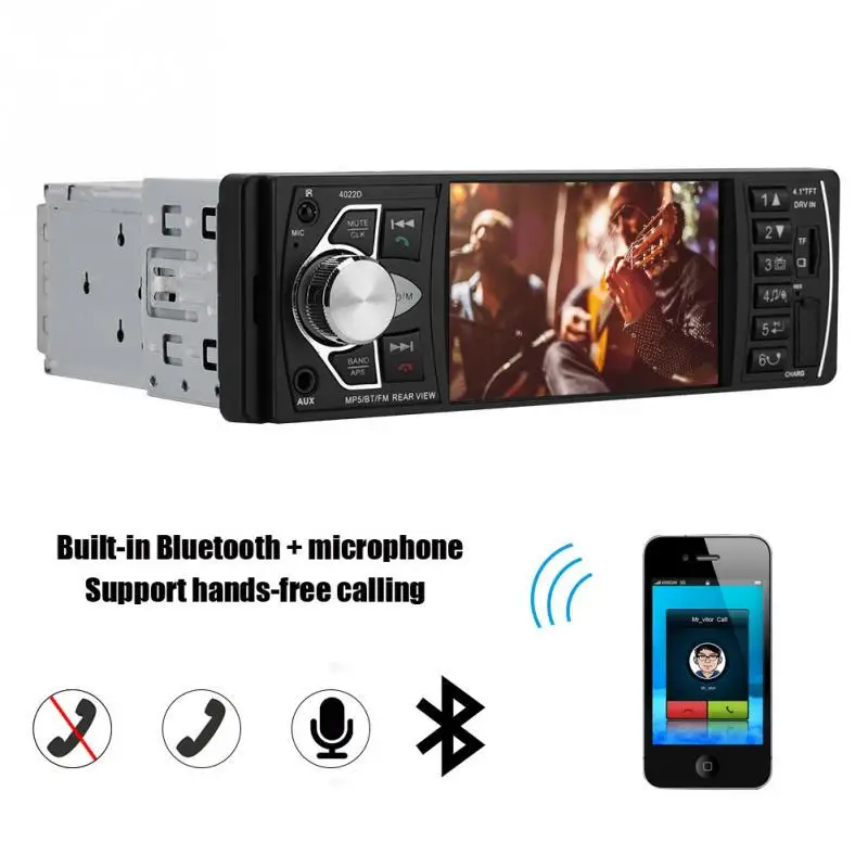 1 Din 4022D Автомобильный мультимедийный проигрыватель fm радио автомобильный аудио