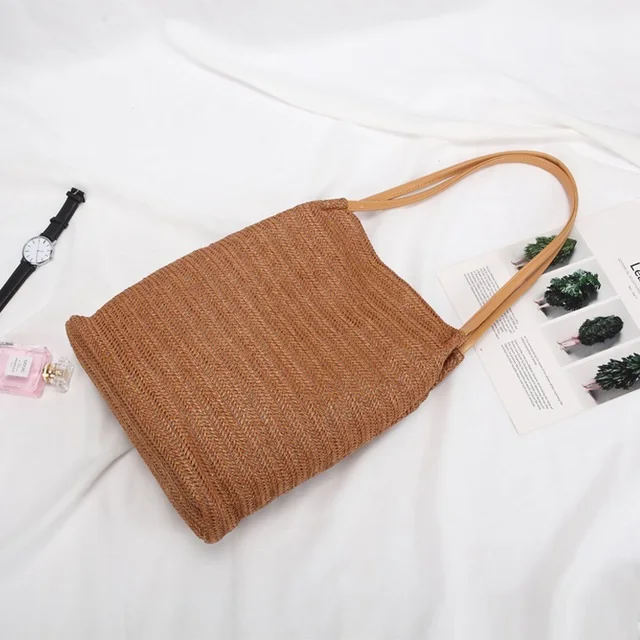 brown Новые модные соломенные сумки женские летние плетеная Сумка из ротанга ручной работы Тканые Пляжные круглые богемные сумки через плечо - Цвет: brown