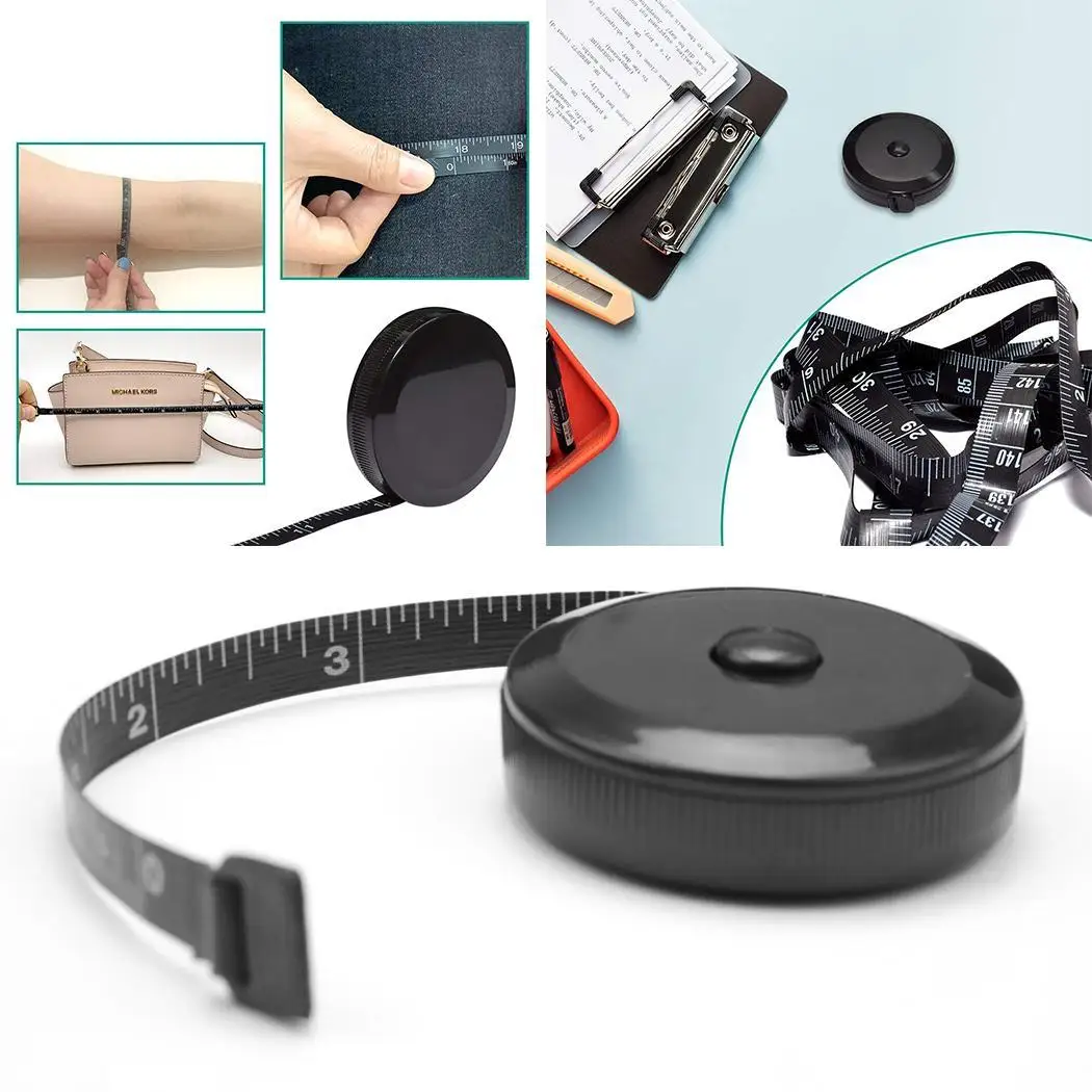 Новая мягкая плоская измерительная линейка швейная ткань 50 г черный 150 мм 1 2 см