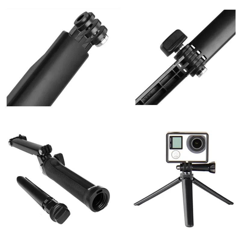 For 3Way Multi-function Folding Arm Lever Tripod Mount for GoPro Hero 5 4 SJ4000 Sjcam XiaoYi Camera Monopod Go Pro Accessories |
