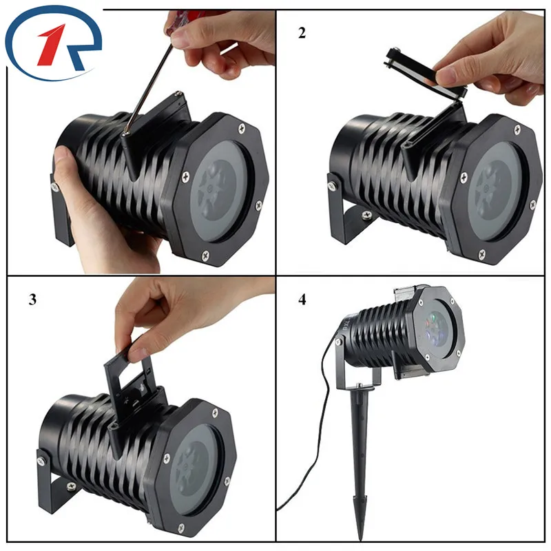 ZjRight LED проекционный свет 10 узор RGBW наружное водонепроницаемое снежное освещение