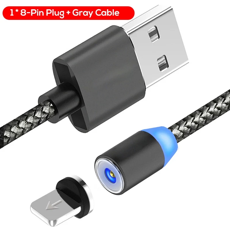 R Line1 светодиодный магнитный USB кабель для Samsung Xiaomi Huawei C iPhone Xs Max 8 7 6 & Type и Micro
